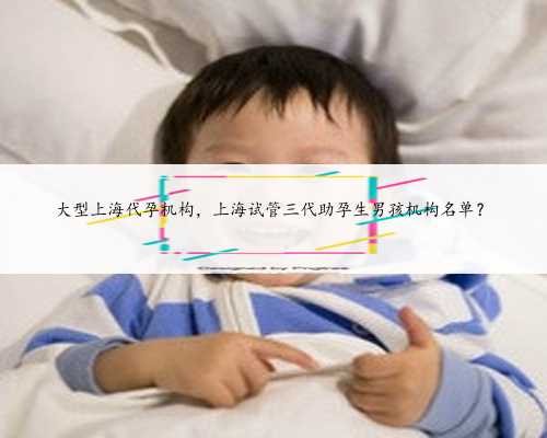 大型上海代孕机构，上海试管三代助孕生男孩机构名单？